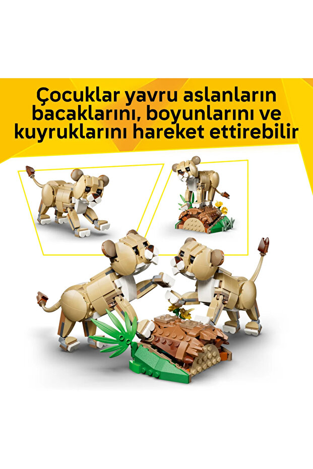 ® Creator 3’ü 1 Arada Vahşi Hayvanlar: Görkemli Aslan 31386 - 9+ için Oyuncak Yapım Seti (839P) - 9
