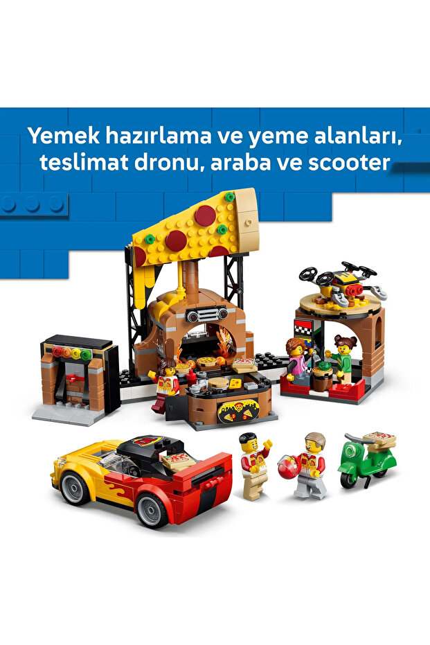 ® City Araçlarla Pizza Dağıtım Deneyimi 60496 - 6 Yaş Üzeri için Oyuncak Yapım Seti (494 Parça) - 7
