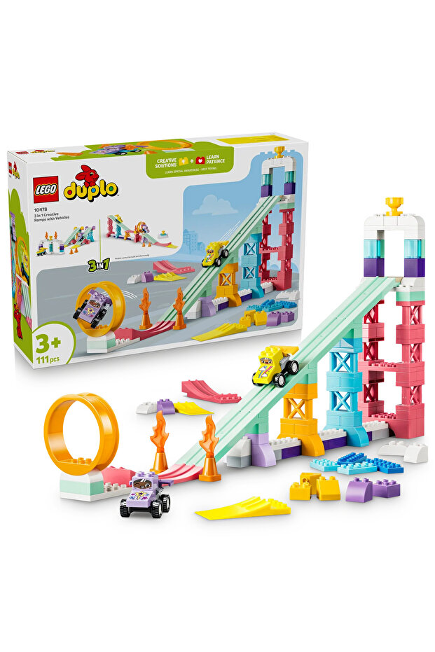 DUPLO Kasabası 3’ü 1 Arada Araçlar Yaratıcı Rampalar 10478 - 3+ için Oyuncak Yapım Seti (111P) - 1