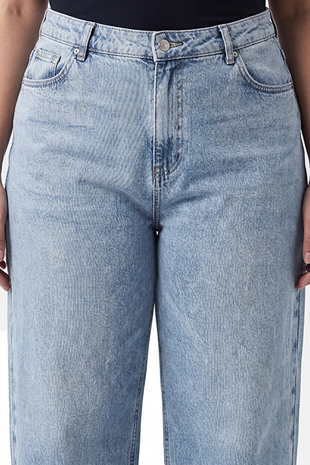 Mavi Yüksek Bel Straight Fit Jeans TBBSS24CJ00026 - 4
