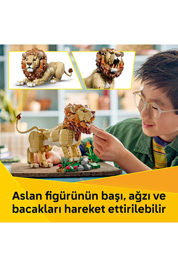 ® Creator 3’ü 1 Arada Vahşi Hayvanlar: Görkemli Aslan 31386 - 9+ için Oyuncak Yapım Seti (839P) - 8