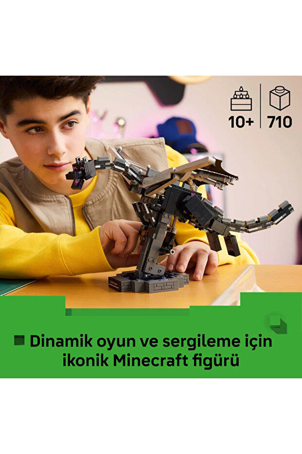® Minecraft® Ender Ejderhası 21595 – 10 Yaş Üzeri Çocuklar için Oyuncak Yapım Seti (710 Parça) - 6