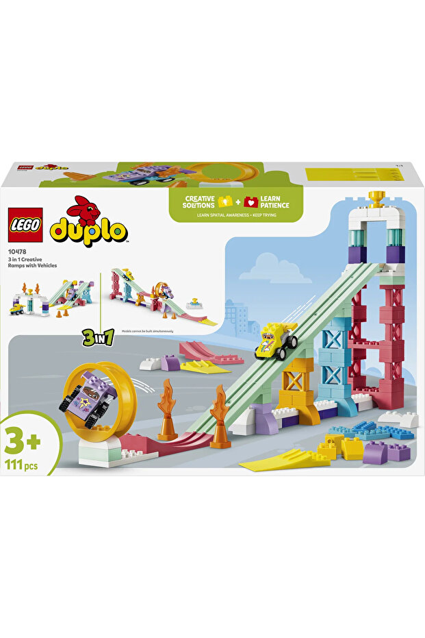 DUPLO Kasabası 3’ü 1 Arada Araçlar Yaratıcı Rampalar 10478 - 3+ için Oyuncak Yapım Seti (111P) - 4