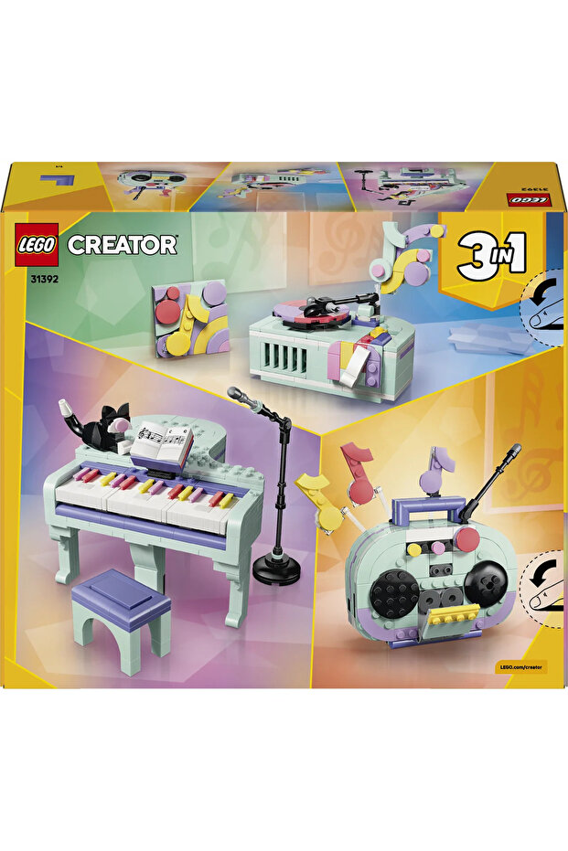 ® Creator 3’ü 1 Arada Müzikal Dekor Kedili Piyano 31392 - 9+ için Oyuncak Yapım Seti (485 Parça) - 5