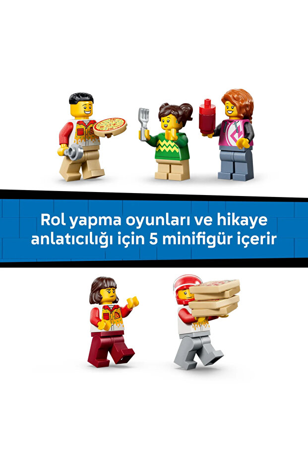 ® City Araçlarla Pizza Dağıtım Deneyimi 60496 - 6 Yaş Üzeri için Oyuncak Yapım Seti (494 Parça) - 10