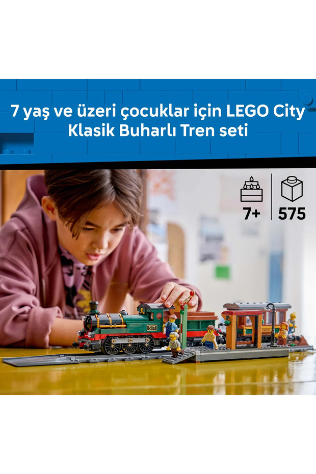 ® City Klasik Buharlı Tren 60511 - 7 Yaş ve Üzeri Çocuklar İçin Oyuncak Yapım Seti (575 Parça) - 6