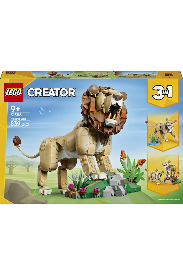 ® Creator 3’ü 1 Arada Vahşi Hayvanlar: Görkemli Aslan 31386 - 9+ için Oyuncak Yapım Seti (839P) - 4