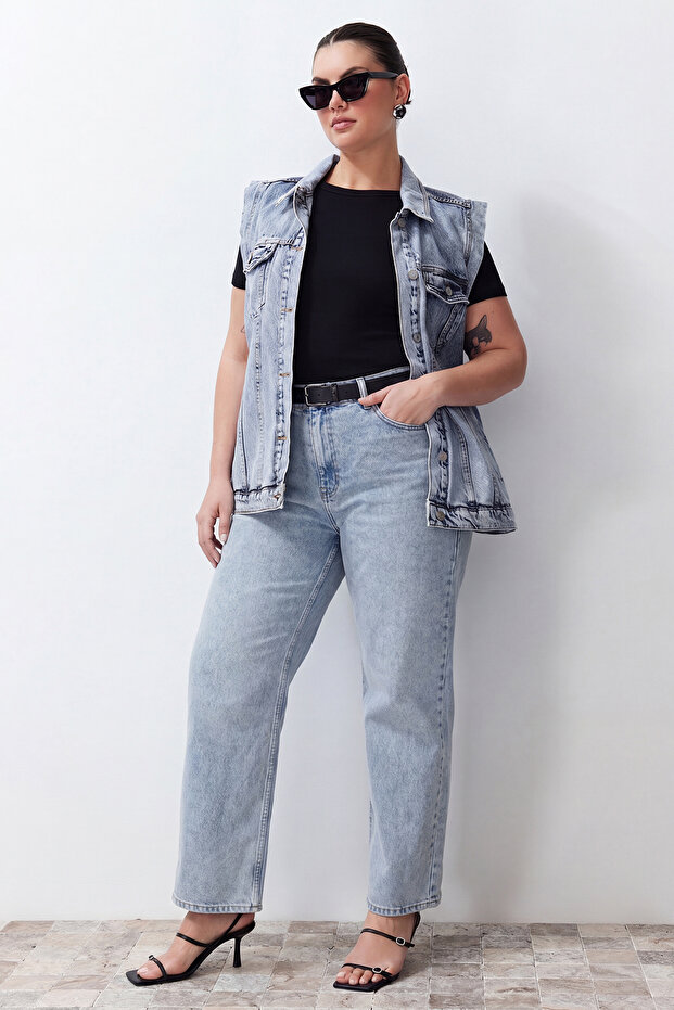 Mavi Yüksek Bel Straight Fit Jeans TBBSS24CJ00026 - 2