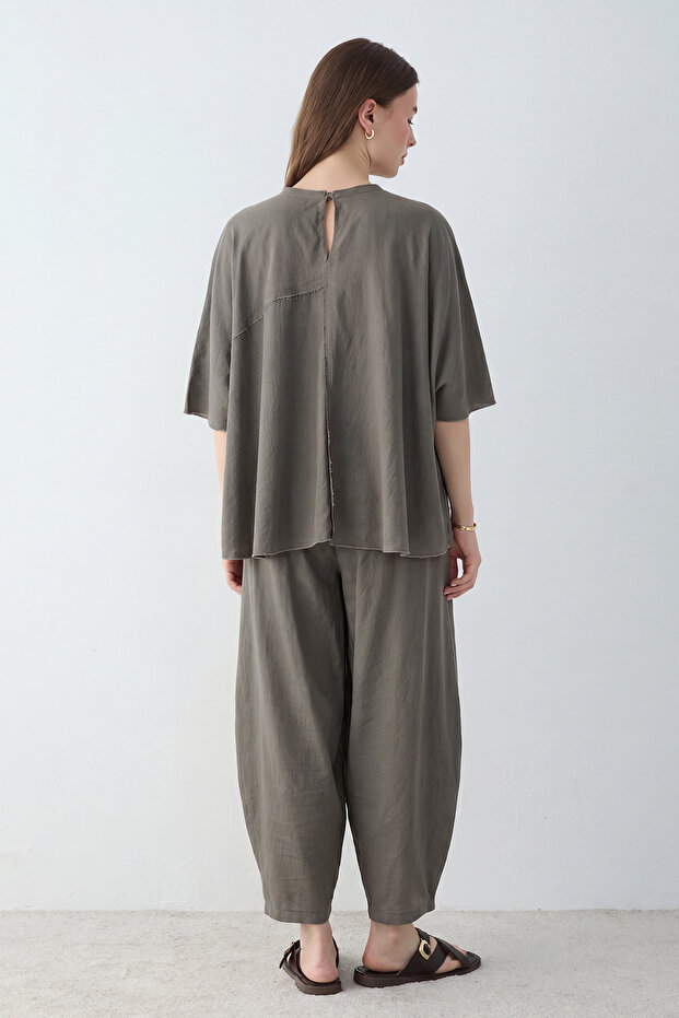 Taş Oversize Bluz Pantolon Alt - Üst Takım TWOSS26AU00176 - 5