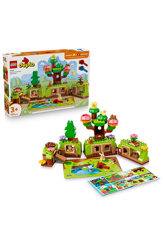 ® DUPLO® Vahşi Hayvanlarla Keşif Ormanı 10480 – 3 Yaş ve Üzeri için Oyuncak Yapım Seti (131P)