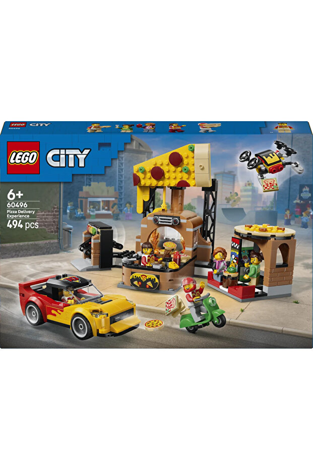 ® City Araçlarla Pizza Dağıtım Deneyimi 60496 - 6 Yaş Üzeri için Oyuncak Yapım Seti (494 Parça) - 4