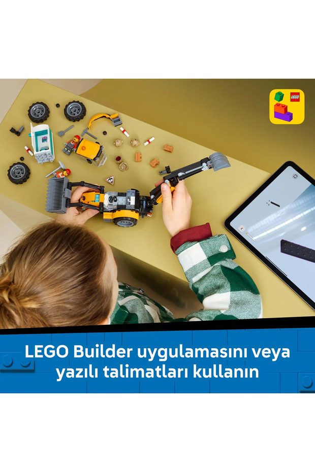 ® City Sarı Kazıcı Yükleyici 60480 - 7 Yaş ve Üzeri Çocuklar için Oyuncak Yapım Seti (301 Parça) - 10