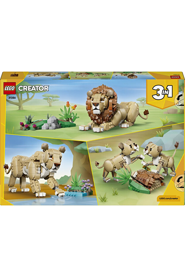 ® Creator 3’ü 1 Arada Vahşi Hayvanlar: Görkemli Aslan 31386 - 9+ için Oyuncak Yapım Seti (839P) - 5