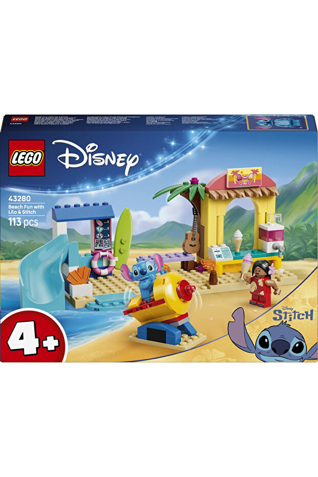 ® ǀ Disney Lilo ve Stiç ile Plaj Eğlencesi 43280 – 4+ Yaş için Oyuncak Yapım Seti (113 Parça) - 4