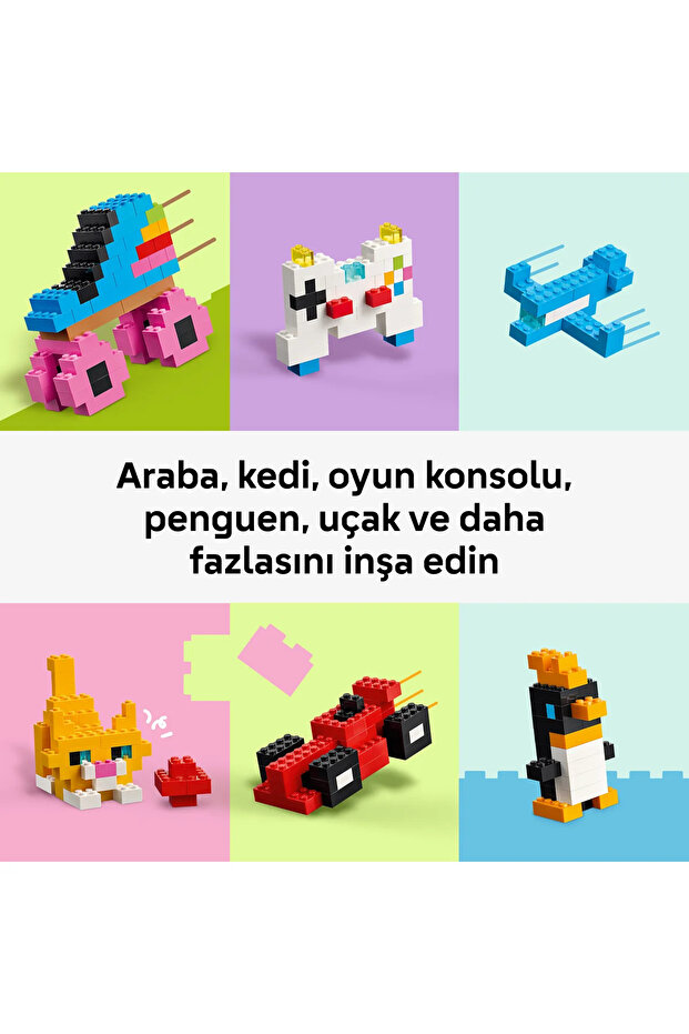 ® Classic Renkli Yaratıcı Yapım Parçaları 11045 - 5+ için Oyuncak Yapım Seti (820 Parça) - 7