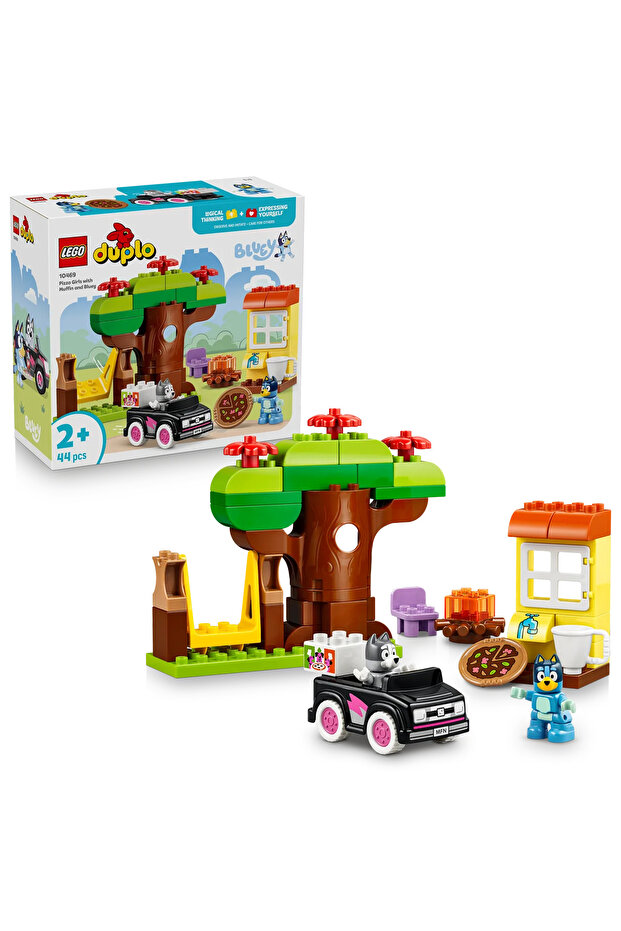 ® DUPLO® Bluey Pizzacı Kızlar: Muffin ve Bluey 10469 - 2+ için Oyuncak Yapım Seti (44 Parça)