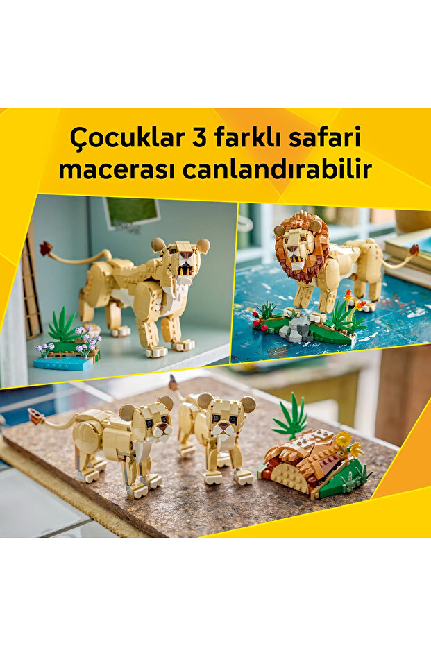 ® Creator 3’ü 1 Arada Vahşi Hayvanlar: Görkemli Aslan 31386 - 9+ için Oyuncak Yapım Seti (839P) - 7