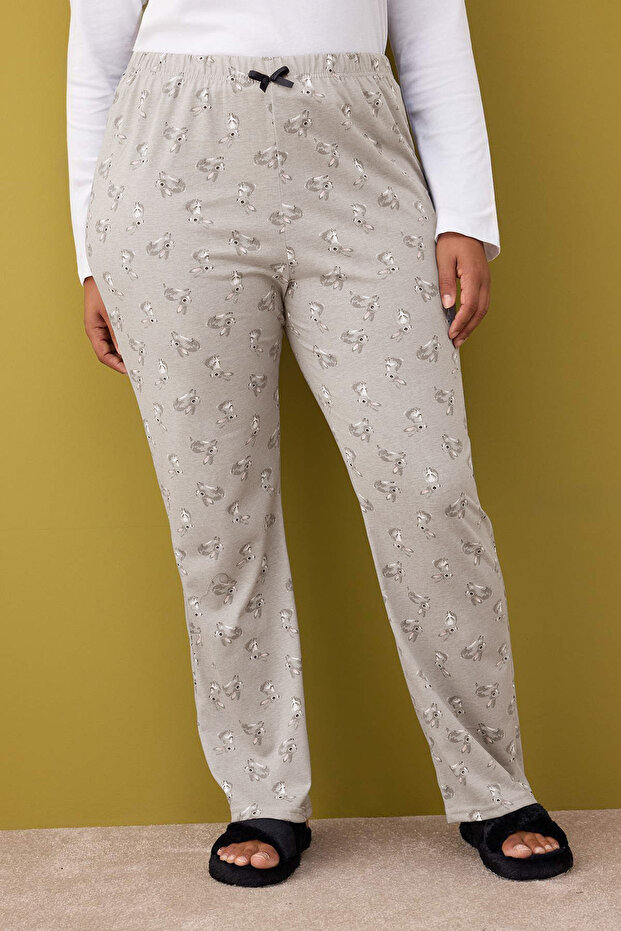 Gri-Çok Renkli 2'li Paket Örme Pijama Altı TBBAW26IA00003 - 3