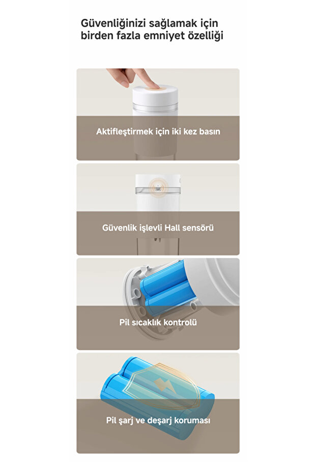 Portable Blender 300 ml Taşınabilir Şarjlı Kişisel Mini Smoothie Blender - 10