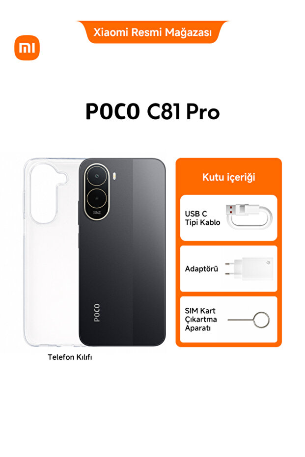 C81 Pro 4GB+128GB Siyah (Xiaomi Türkiye Garantili) - 2