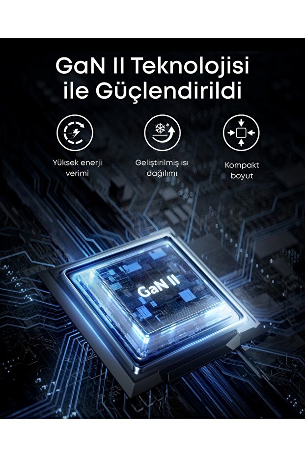 PowerPort III Hızlı Şarj Cihazı, 65W, GaN II Teknolojisi, 3 Bağlantı Noktalı, Siyah - A2667 - 4
