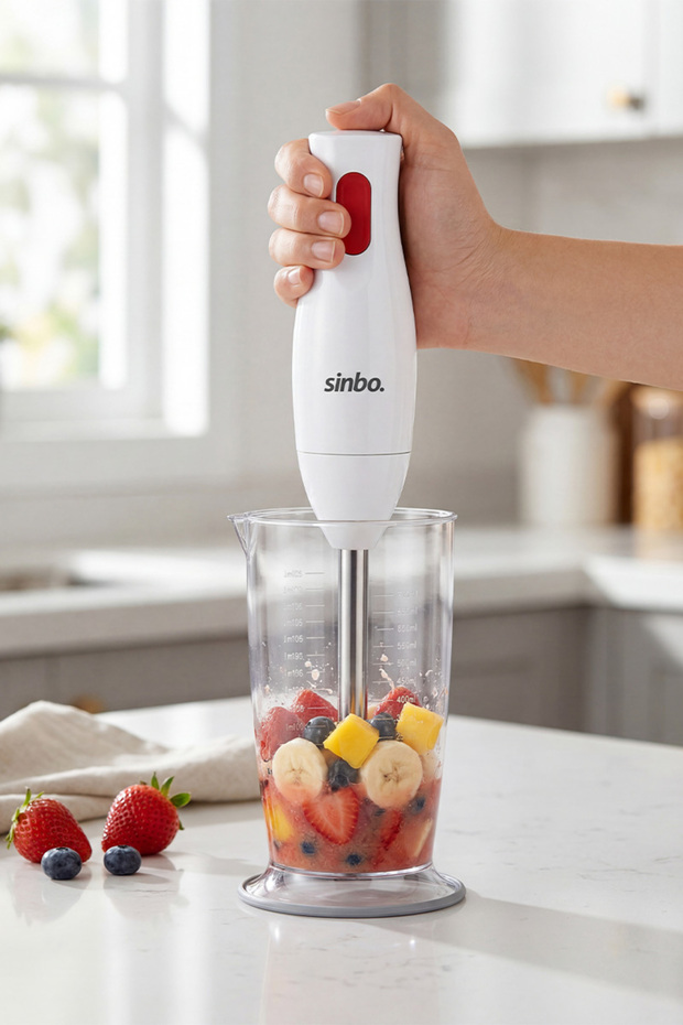 SHB-3147 Çok Fonksiyonlu Blender Seti, Doğrayıcı, Çırpıcı, Paslanmaz Çelik Uç ve Ölçü Kabı - 5