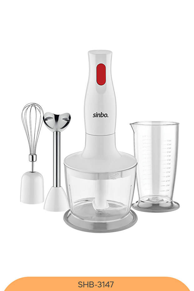 SHB-3147 Çok Fonksiyonlu Blender Seti, Doğrayıcı, Çırpıcı, Paslanmaz Çelik Uç ve Ölçü Kabı - 9