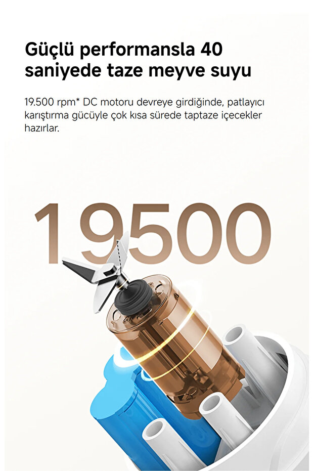 Portable Blender 300 ml Taşınabilir Şarjlı Kişisel Mini Smoothie Blender - 3