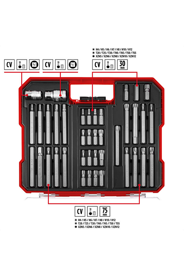 XL-CASE Torks ve Alyan vidalama uç seti 40 parça - 49109032 - 2