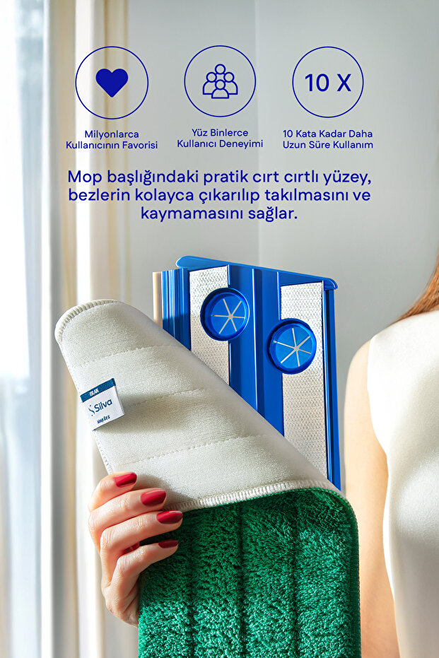 Ultrafiber Mop Tekli Set – Tavan & Yüksek Alanlar İçin Duvar Mop Bezi - 9