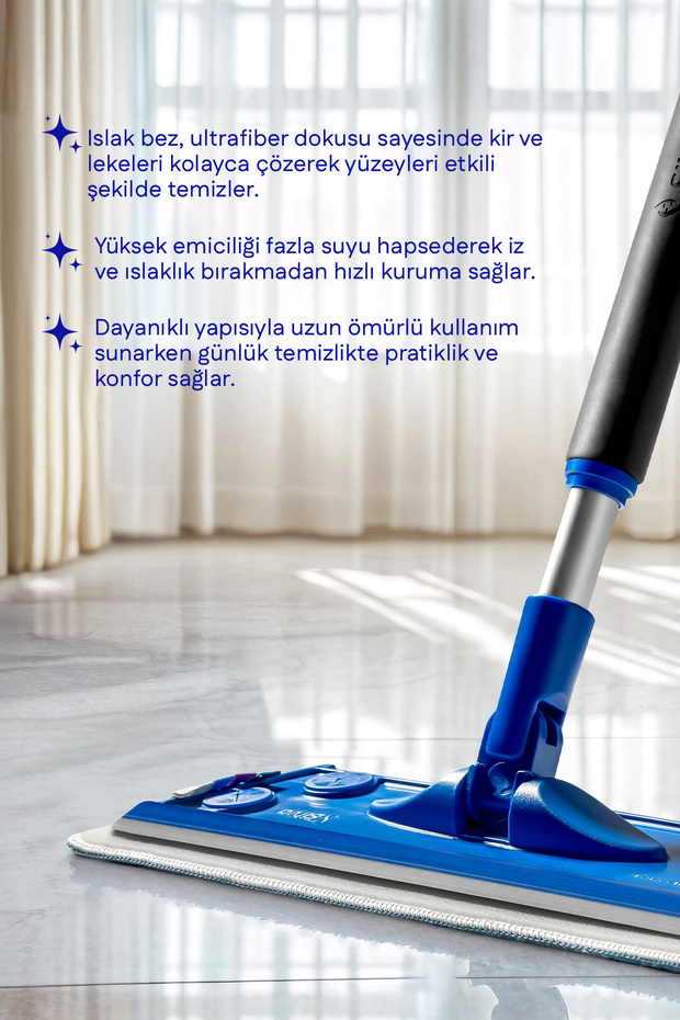 Ultrafiber Mop 3’lü Set – Tüm Yüzeyler İçin Komple Temizlik - 6
