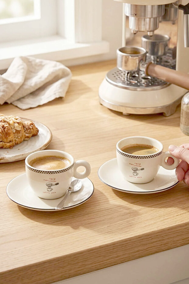 2'li Baskılı Espresso/Kahve Fincan Seti 60 cc TPHAW26UP00003 - 1