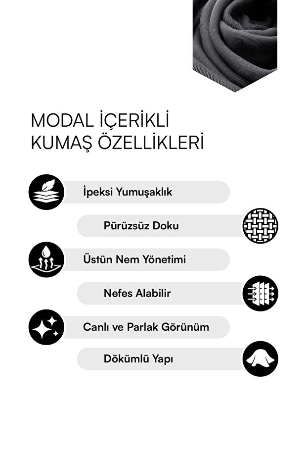 More Sustaniable Antrasit Oversize Fermuarlı Modal Premium Örme Alt-Üst Takım TWOSS26AU00009 - 7