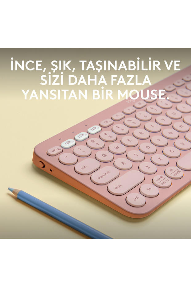 K380s Pebble Keys 2 Çoklu Cihaz Özellikli Bluetooth Türkçe Q Klavye, Pembe 920-011861 - 3