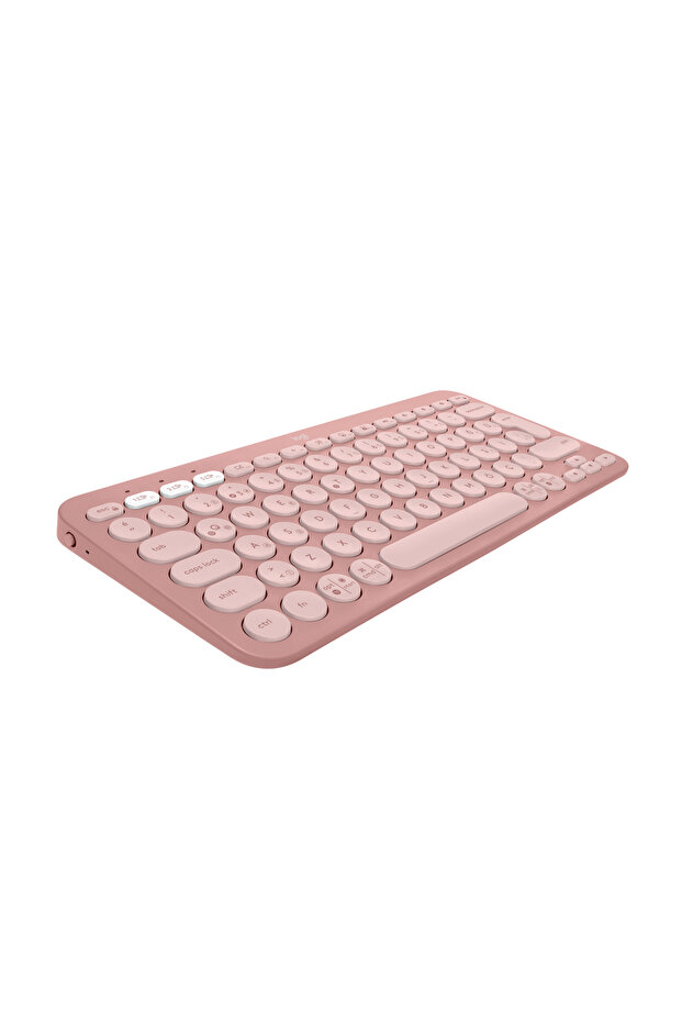 K380s Pebble Keys 2 Çoklu Cihaz Özellikli Bluetooth Türkçe Q Klavye, Pembe 920-011861 - 1