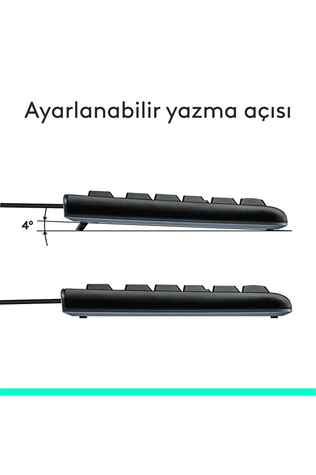MK120 USB Kablolu Tam Boyutlu Türkçe Q Klavye Mouse Seti, Siyah 920-002560 - 9
