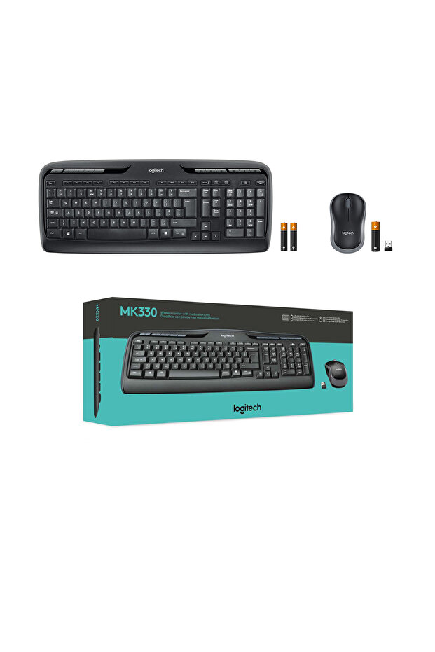MK330 Kablosuz Türkçe Q Klavye Mouse Seti, Siyah 920-003988 - 10