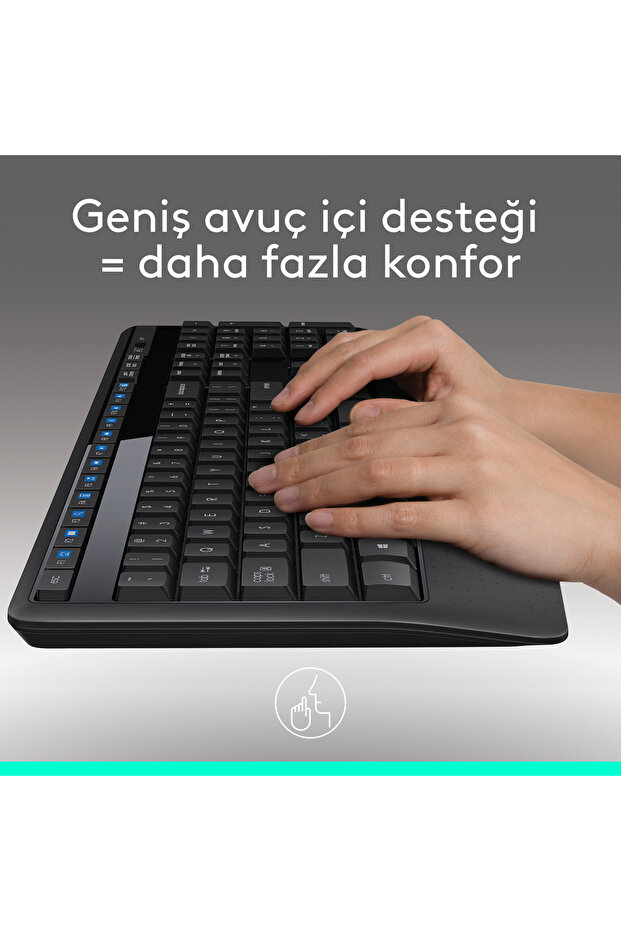 MK345 Kablosuz Türkçe Q Klavye Mouse Seti, Siyah 920-006514 - 2