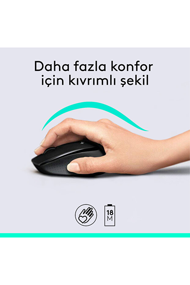 MK345 Kablosuz Türkçe Q Klavye Mouse Seti, Siyah 920-006514 - 3