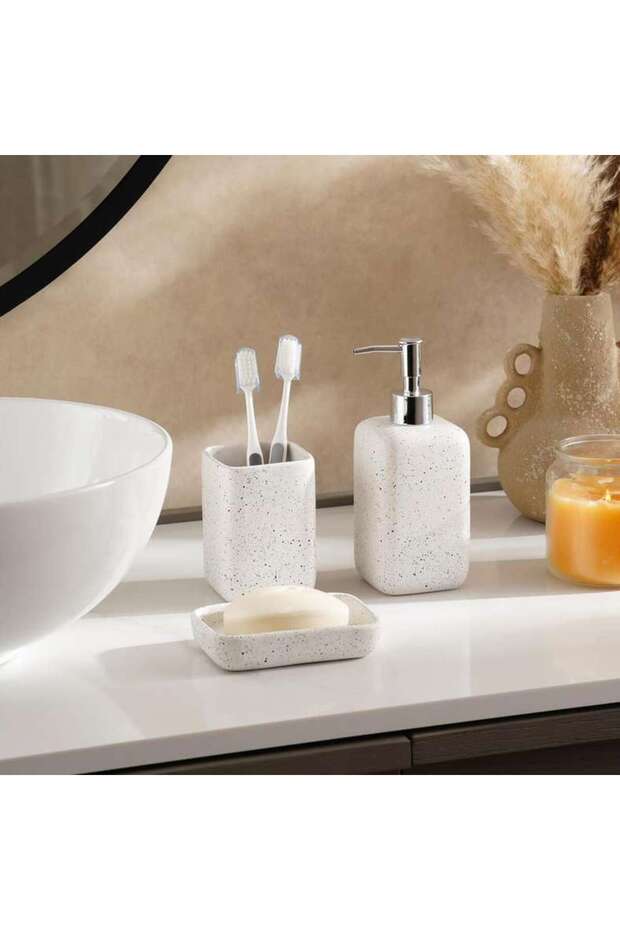 Zen 3 piece Ceramic Bath Accessories set -White