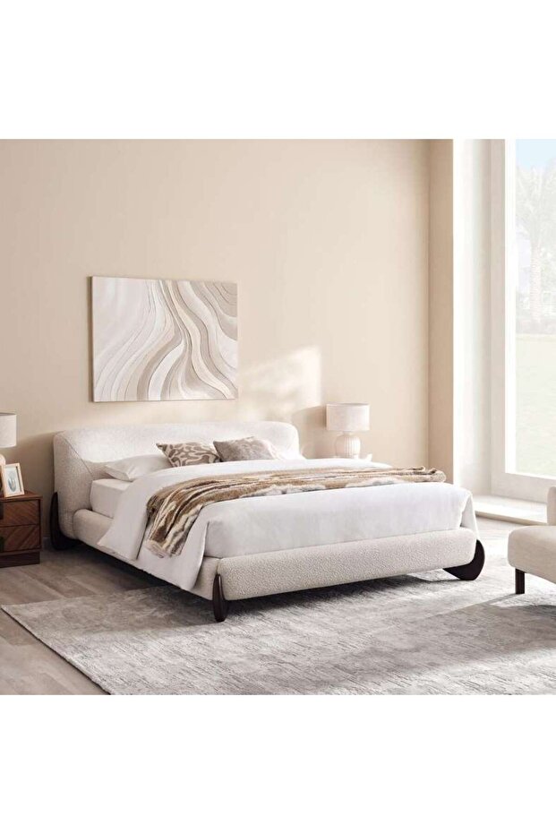 Lorein King Bed 180x200 Cm - Beige