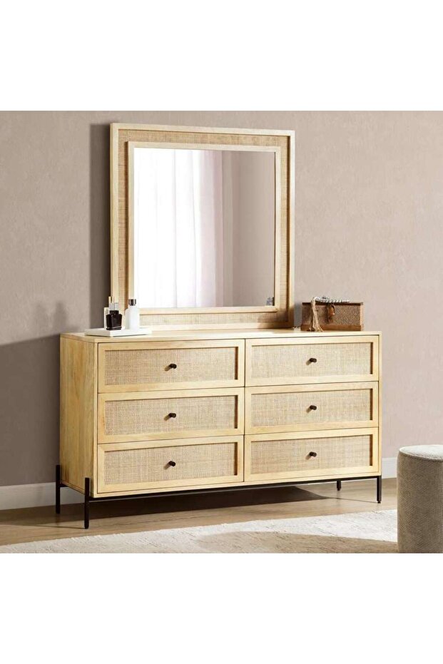 Blaiz Dresser With 6 Drawer & Mirror
