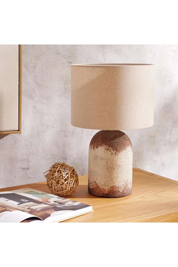 Brayden E-27 Ceramic Table Lamp 25x25x40cm - Beige