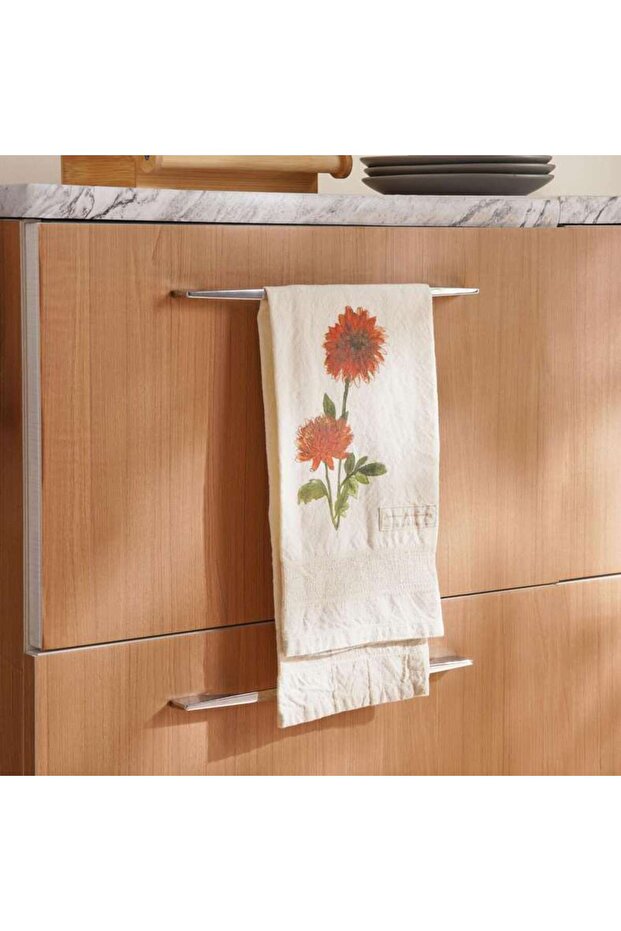 Serene Dahlia Printed Kitchen Towel 50x70cm - Orange