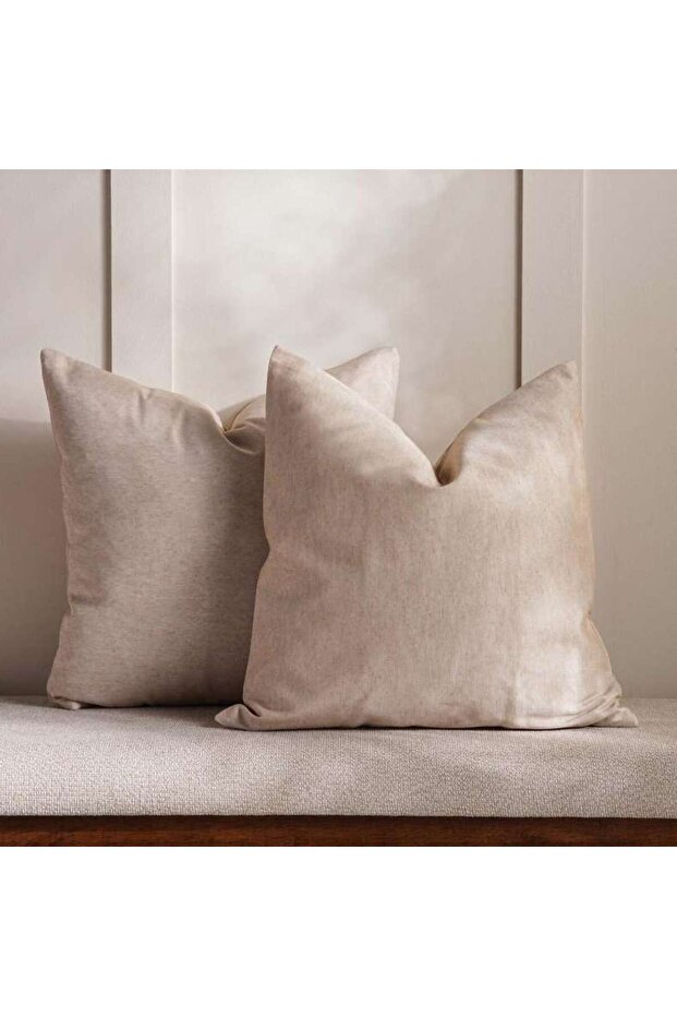 Harlyn 2 piece cushion cover set-45x45 cm- Beige