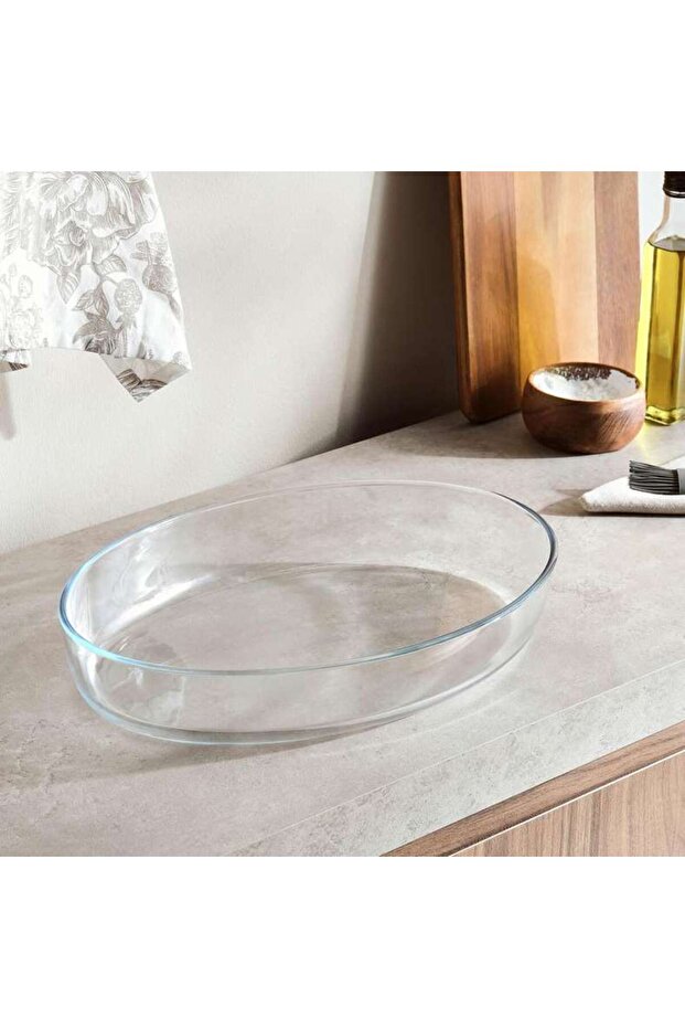 Pyrex Borosilicate Glass Oval Baking Dish 40x27x8cm - Clear