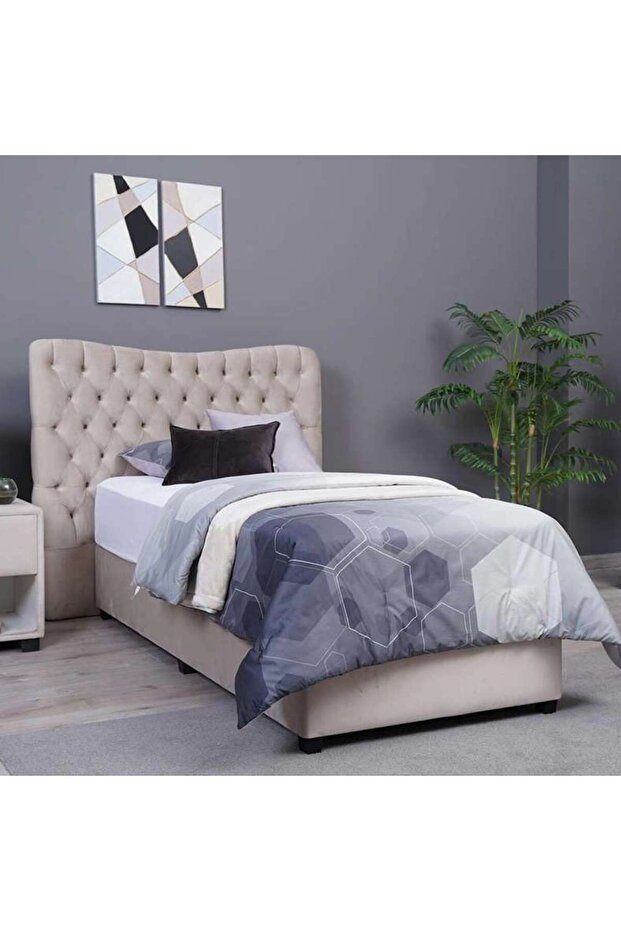 MARS HEADBOARD VELVET BEIGE L-100 : H-125 CM