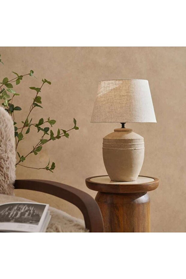 Tarver E-27 Ceramic Table Lamp 30x30x44.5cm - Beige