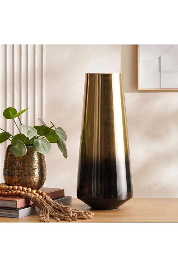 Sauve Metal Decor Vase 19x19x50.16cm - Black