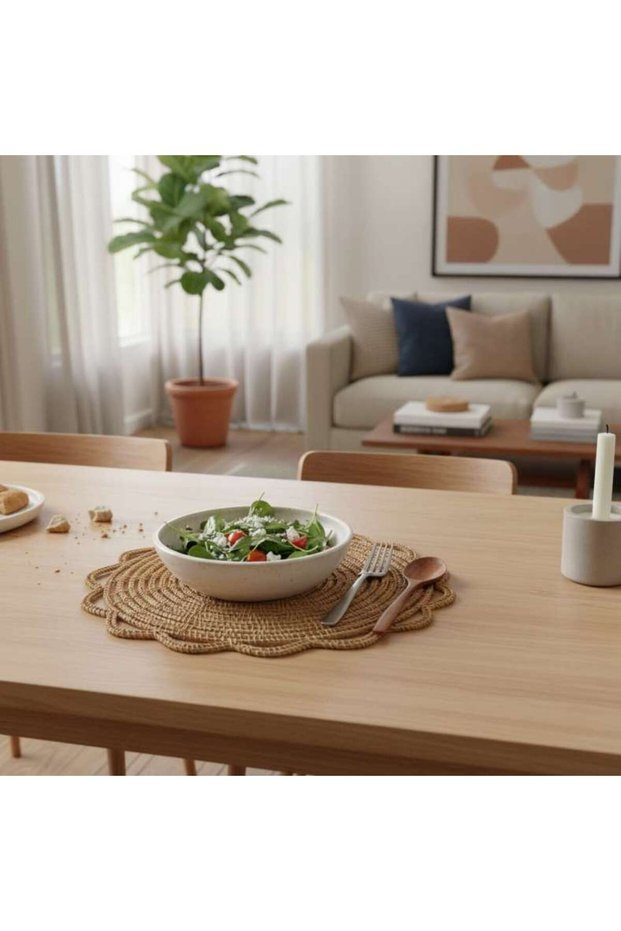 Tamir Round Palm Fibre Place Mat Dia35cm - Natural